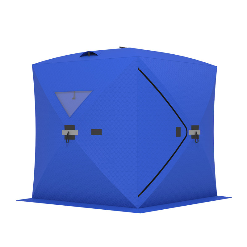 70"x70"x79" Portable Pop Up Ice Fishing Shelter with Waterproof Oxford Fabric, Includes Anchors, Ropes & Carry Bag for 2 to 8 Persons