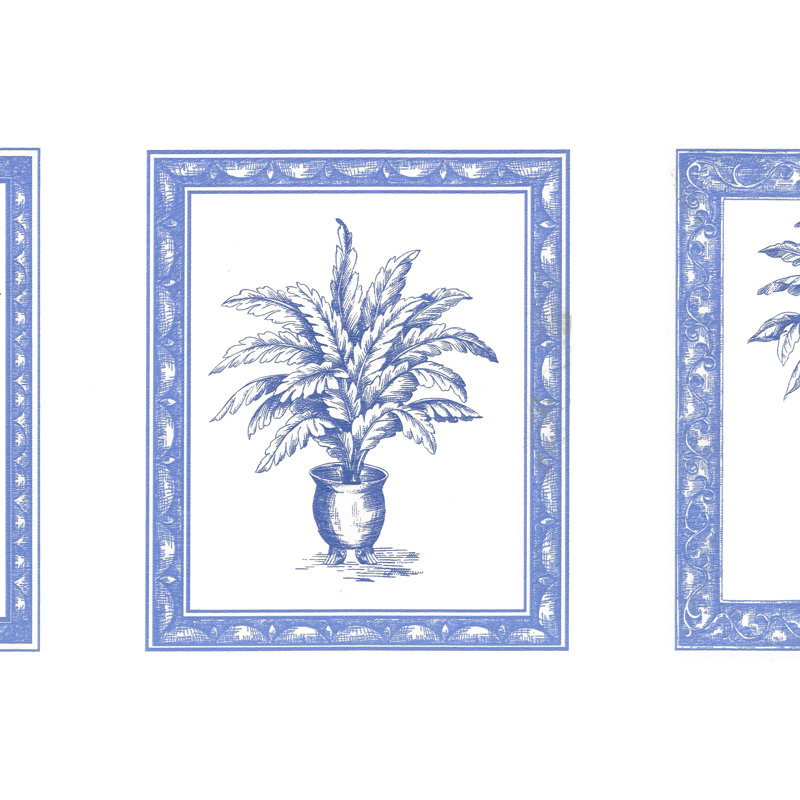 Bordure de papier peint à fleurs stylisées 15 pi l 15 po x l 7 po Dolcie