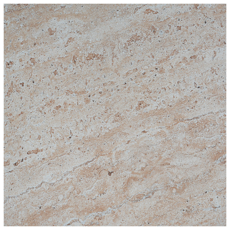 Table d'appoint piédestal en béton avec plateau en demi-sphère Travertine, 24.5" H x 21.5" W x 21.25" D, Beige