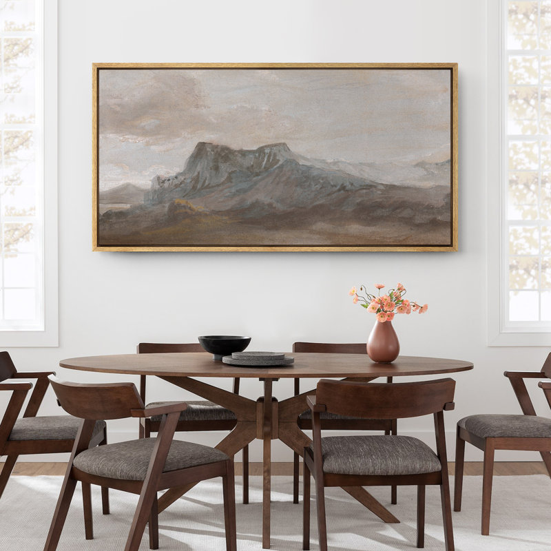 «Rustic Mountain Landscape», impression sur toile encadrée, décor de chalet traditionnel, Naturel, H 30 po x l 60 po