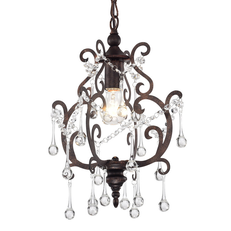 Luminaire suspendu géométrique à 1 lumière Kizzie, Cuivre antique