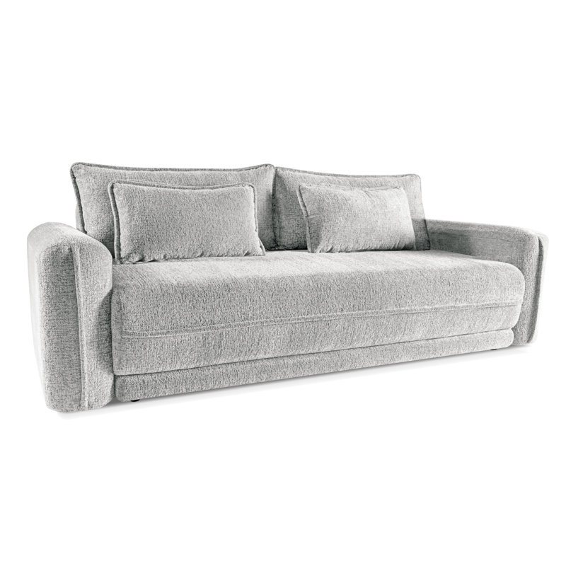 Taylir 3 Seater Chenille Sofa Bed, Grey