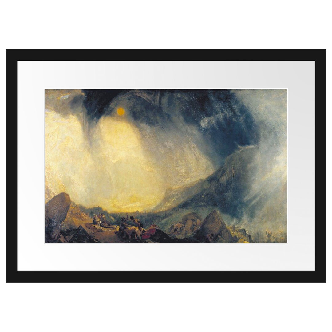 William Turner - Snow Storm Hannibal And His Army Cross - Im Bilderrahmen Mit Galerie-Passepartout