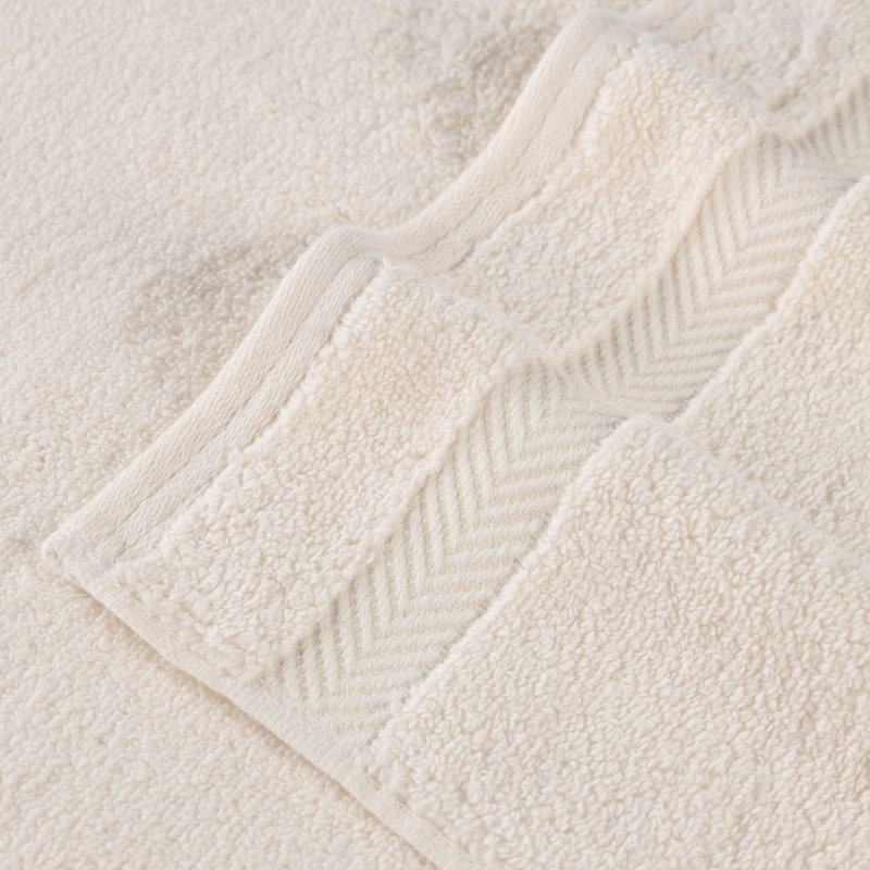 Ensemble de serviettes 100% coton ultra doux 6 pièces Hamachi, Ivoire ivoire, 6 Piece Towel Set