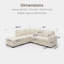 Canapé modulaire rembourré en velours côtelé brun L 87 po Brunella-1290152692-1290152694
