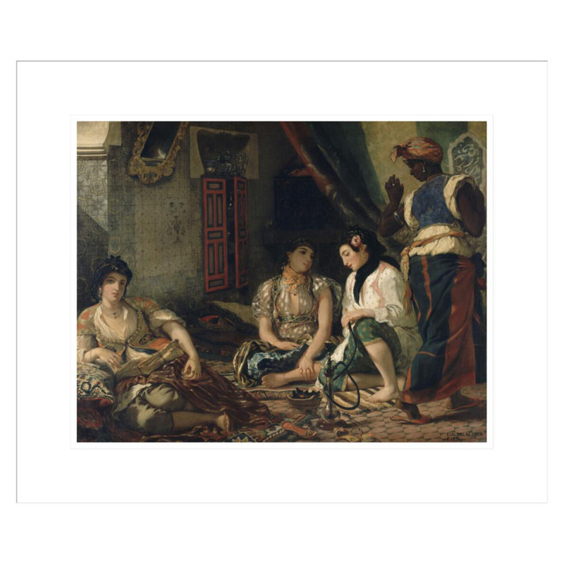Femmes d'Alger dans leur appartement par Eugène Delacroix, H 17,75 po x l 21,06 po