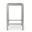 Table de bar d'extérieur en aluminium 43 po avec plateau en rotin PE, finition grise