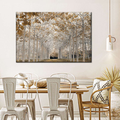Impression sur toile or blanc