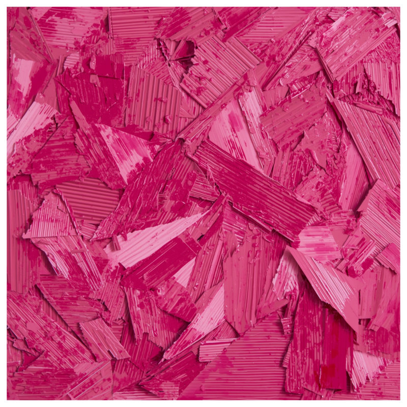 Tapisserie murale abstraite texturée rose, H 50 po x l 60 po avec 4 œillets