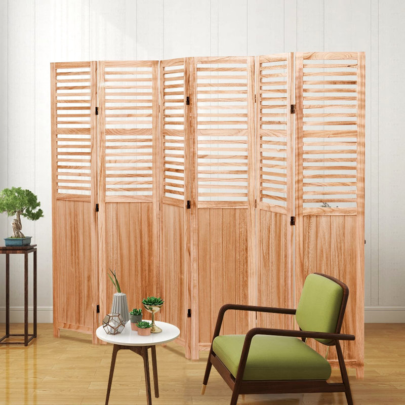 6 cloisons de chambre pliantes en bois massif, l 82,8 po x H 65 po, cloison d'aspect naturel, 65 po, avec finition