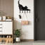 Porte-manteau mural en métal noir avec porte-clés