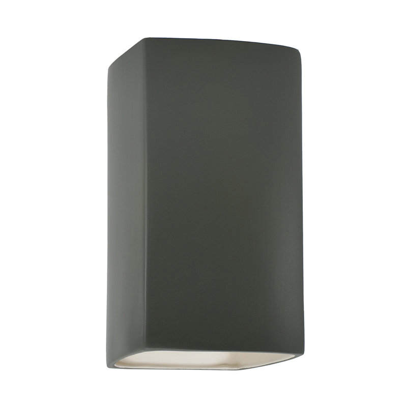 Plafonnier encastré à 1 lumière DEL à intensité variable Dirks, H 9,5 po x l 5,25 po x P 4 po, Étain, vert