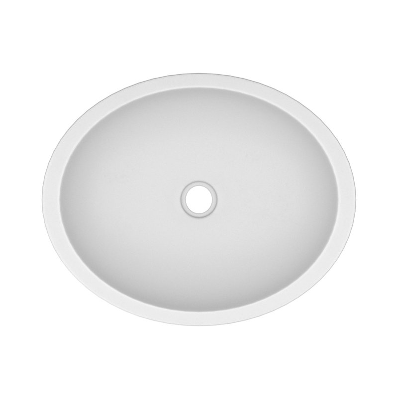 Tolosa Stone Handmade Oval Drop-in Bathroom Sink, Pearl