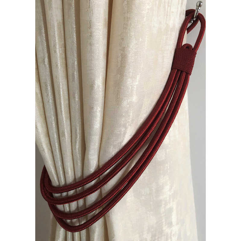 Lily Single Rope Curtain Tieback, Burgundy