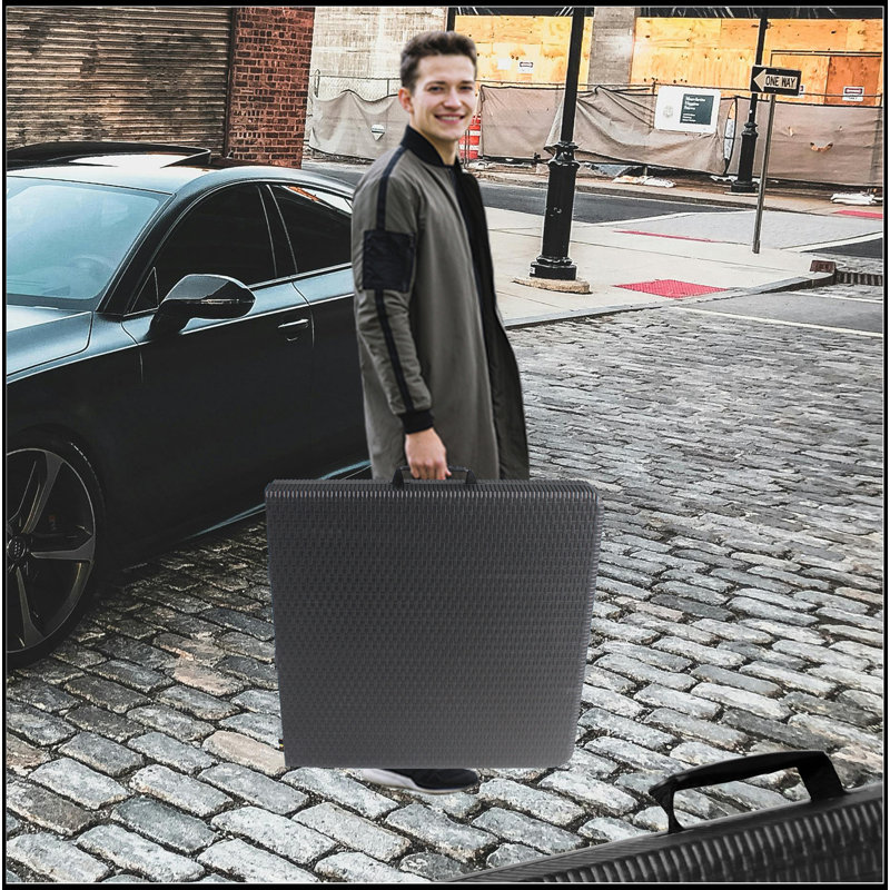 Table pliante en rotin de 4 pi pour l'intérieur et l'extérieur, portable et durable avec un design élégant
