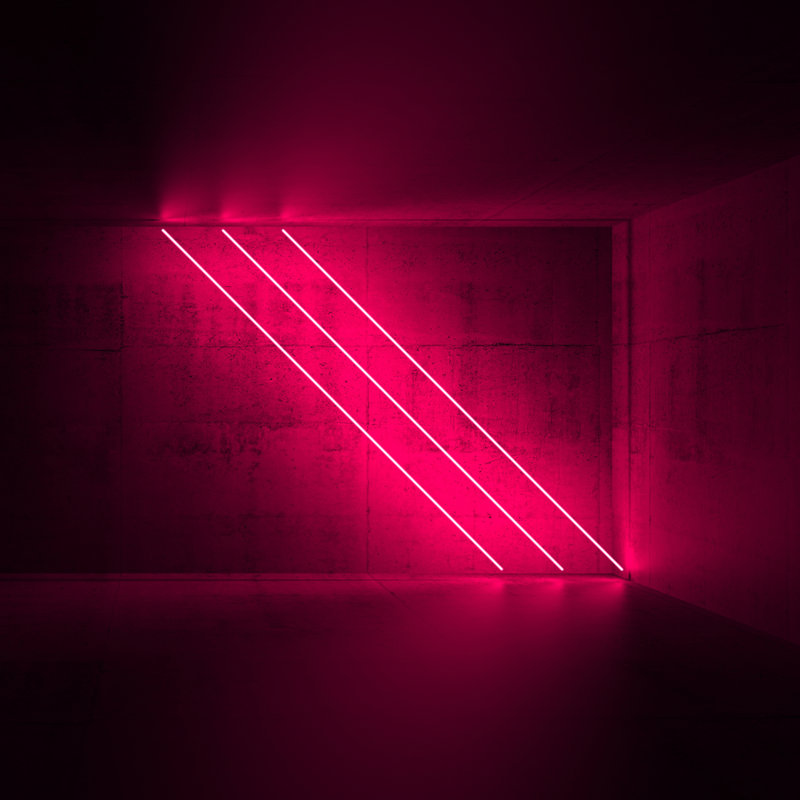 Diagonal Red Lights by Eugenesergeev - Wrapped Canvas Print, 30cm H x 30cm W