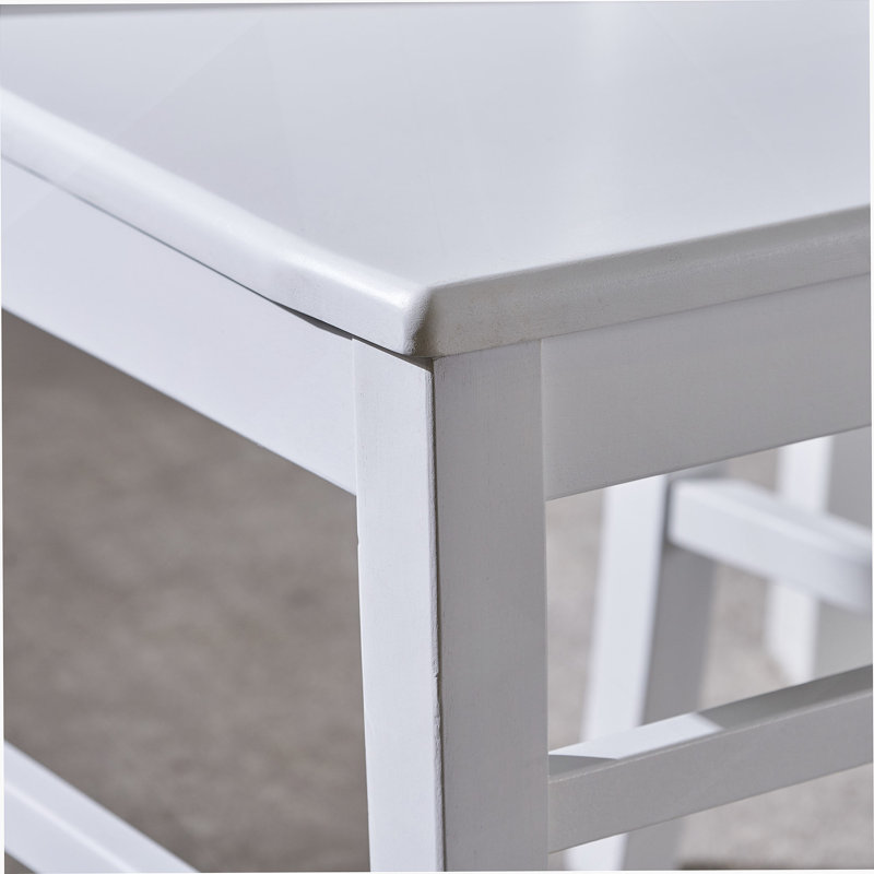 Chaises de salle à manger en bois d'acacia, , Blanc