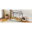 Lit simple en bois, gris
