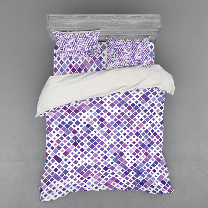 Ensemble de housse de couette en microfibre violet / mauve moderne et contemporain