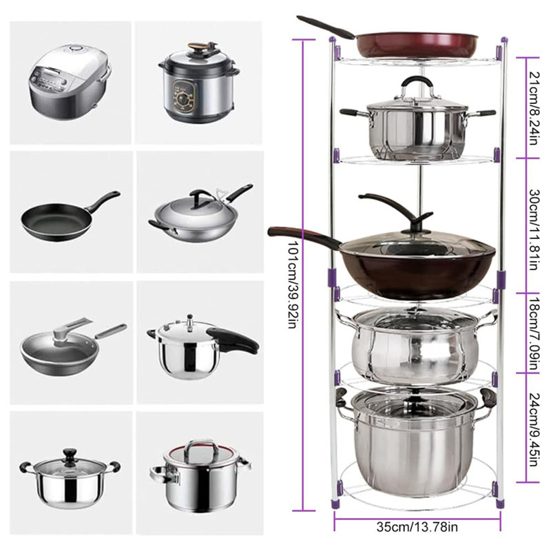 Stainless Steel Rectangle Free Standing Pot Rack