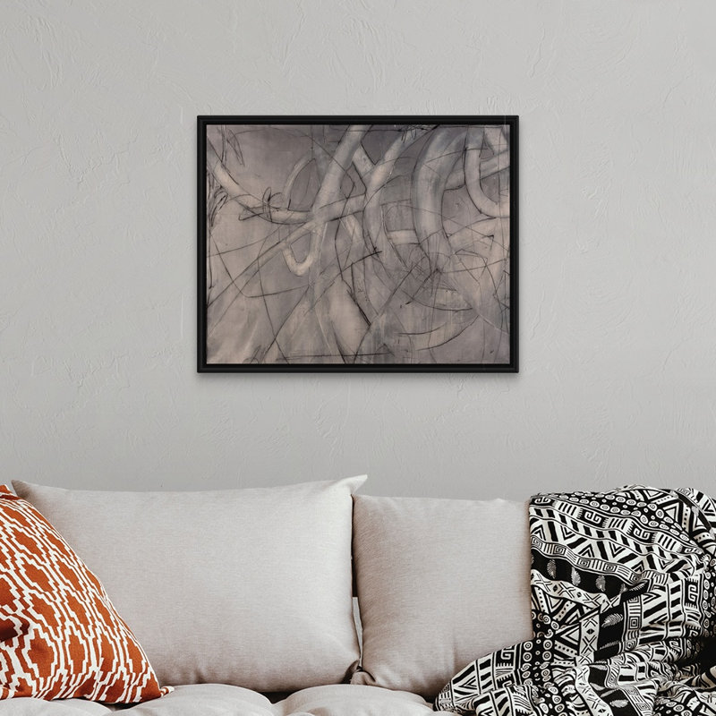 Impression d’art graphique sur toile, H 26 po x l 32 po x P 1,75 po, Cadre flottant noir