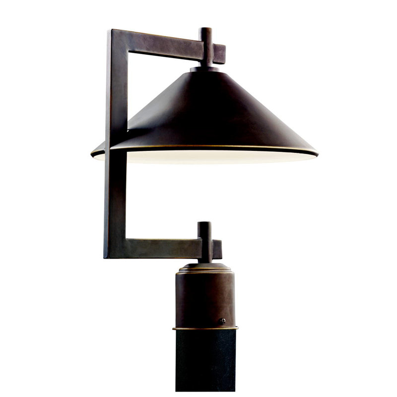 Olde Bronze Aluminum Outdoor Post Light with Cone Shade