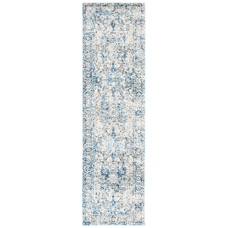 Christa Oriental Gray/Ivory Area Rug, Runner 2'3" x 20'