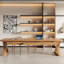 Bureau en bois massif avec tiroirs-1164843467
