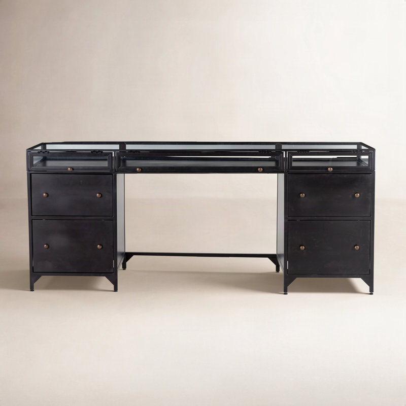 Shadow Box Glass Executive Desk