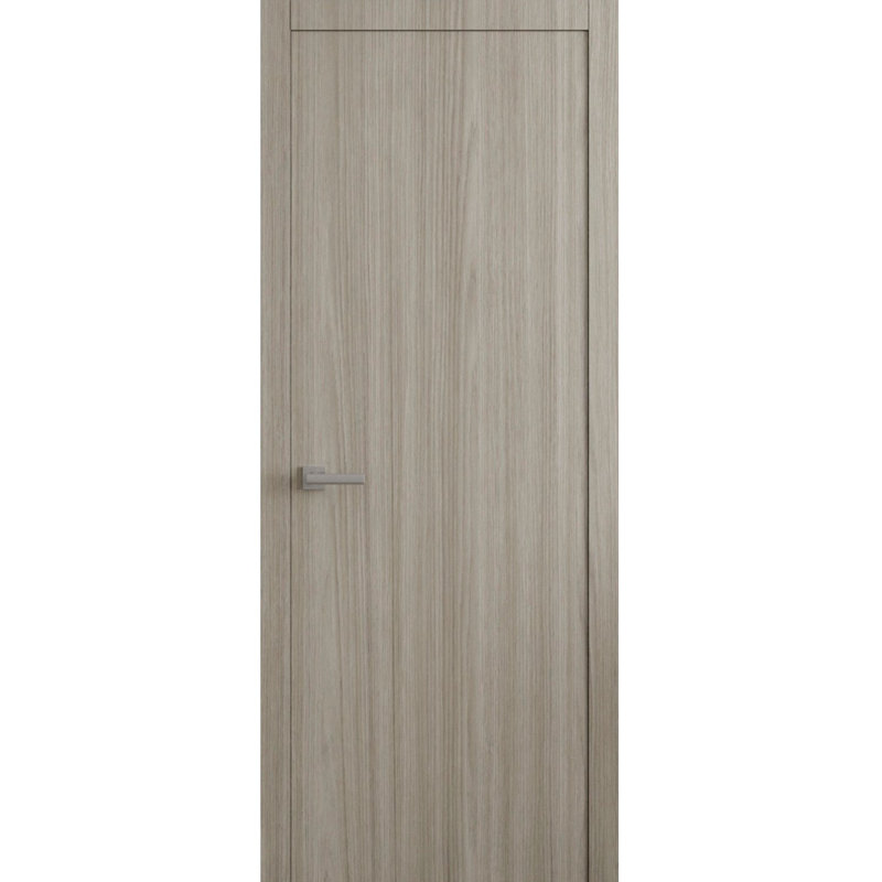 Interior Solid French Door- ESSENTIAL 8001 - Single Regular Panel Frame Handle - Bathroom Bedroom Modern Doors, Oak Franko