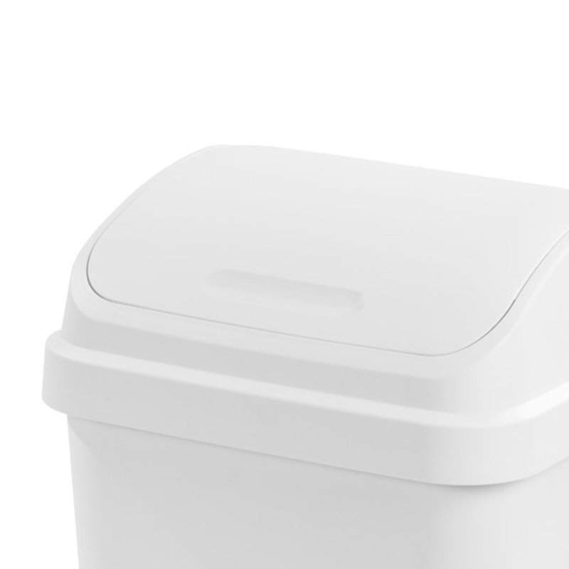 Poubelle de cuisine à couvercle pivotant 13 gallons Sterilite, blanc, Blanc