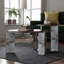 Ensemble de tables basses modernes en noyer avec table de bout - tables rondes de 83 cm et 43 cm, pieds en pierre-741585165