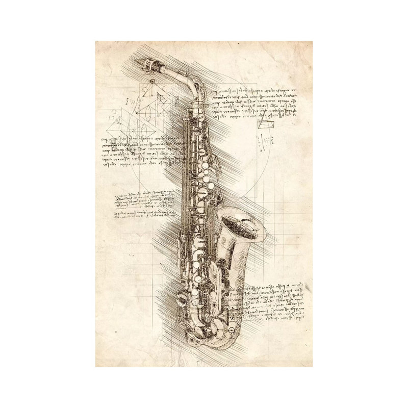 Saxophone by Cornel Vlad - Wrapped Canvas Print, 30.48cm H x 20.32cm W
