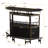 Bar Unit For Liquor, 4 Tier Home Bar Cabinet With Storage Shelves And Footrest, Corner Mini Bar Table With Wine Glass Holder For Home/Kitchen/Bar/Pub, Black