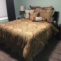 Hampton Hill Bedding MP10-4533 Bedroom Bellagio 7 Piece Jacquard Comforter  Set