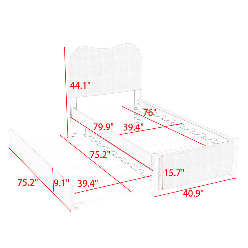 Lit plateforme tapissier Prindle, Simple, Blanc