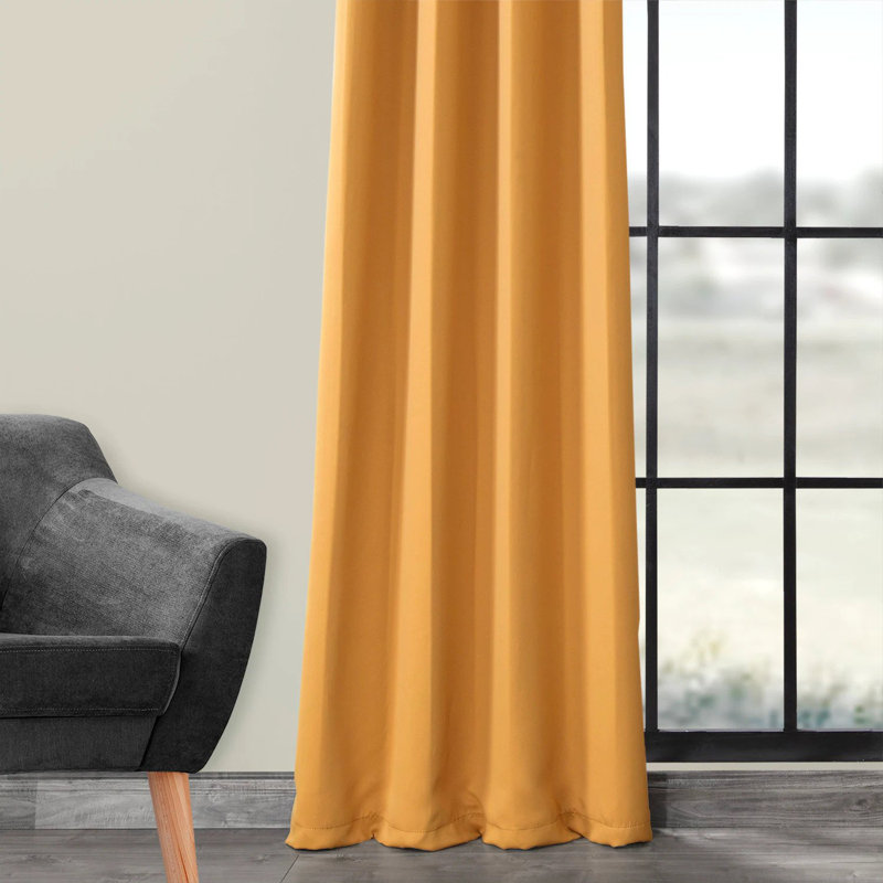 Room Darkening Grommet Single Curtain Panel, 50" W x 108" L, Marigold