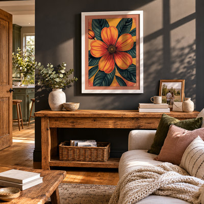 Bold Bloom in Gold Botanical - Framed Print