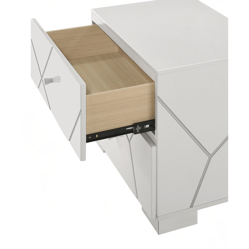 Table de chevet à deux tiroirs en bois