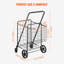Roulettes pivotantes à 360 °, pliable, chariot avec panier double, chariot multifonctionnel