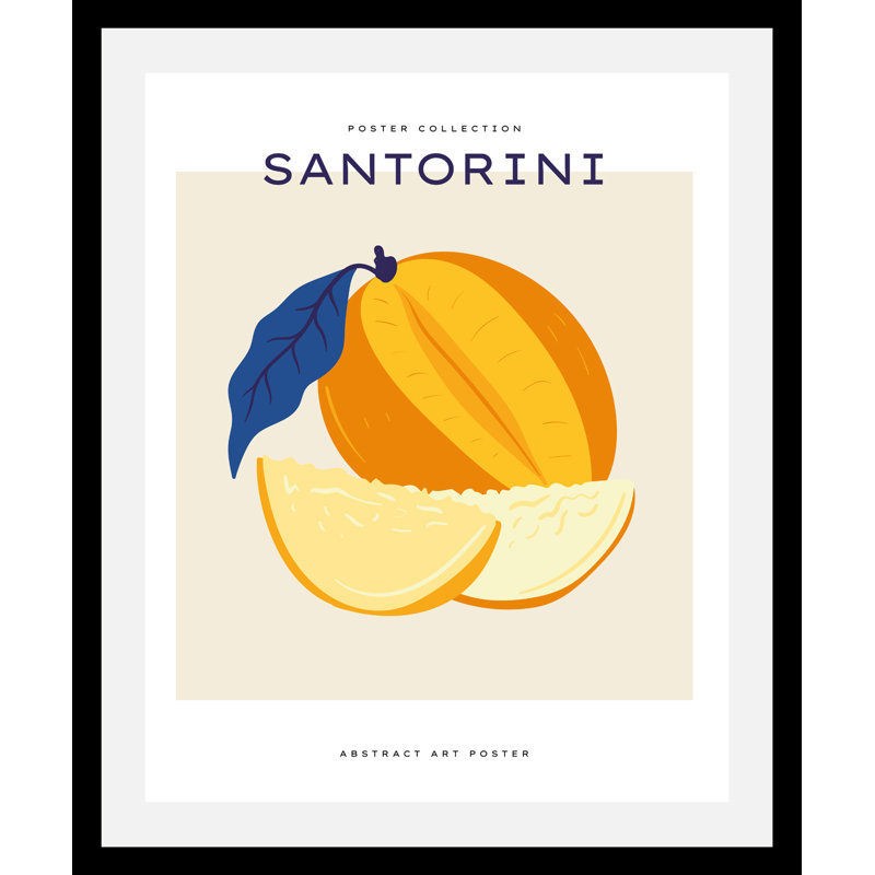 Santorini - Single Picture Frame Print, 70cm H x 50cm W