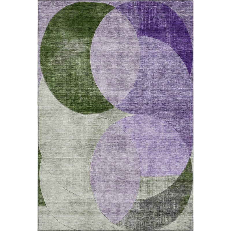 Premium Machine Washable Alves AMF1140 Geometric Rug, Rectangle 9 pi x 12 pi