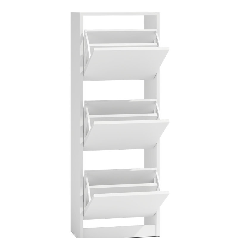 Albee 12 Pair Flip Down Shoe Storage, White