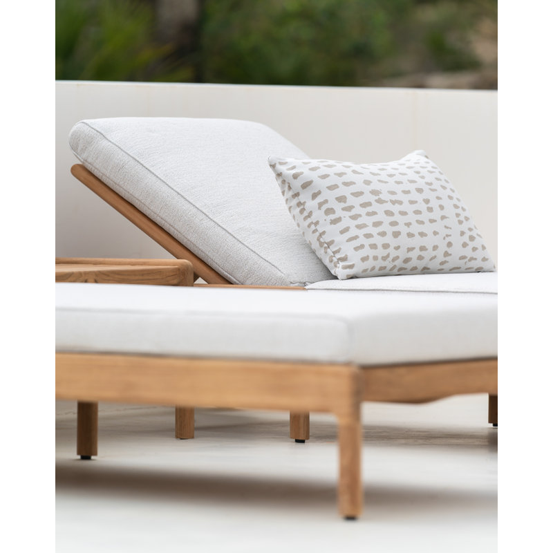 Jack Outdoor Chaise Lounge Cushion, Off White