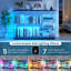 Buffet 47,24 po, buffet moderne en verre trempé transparent, vitrine avec lumières à DEL RVB, port USB, port de type C et capteur de mouvement-483947149