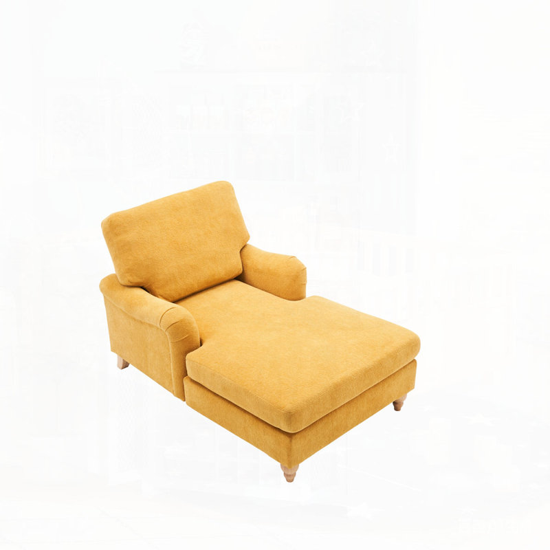 Canapé-lit moderne surdimensionné avec pieds en bois, Jaune