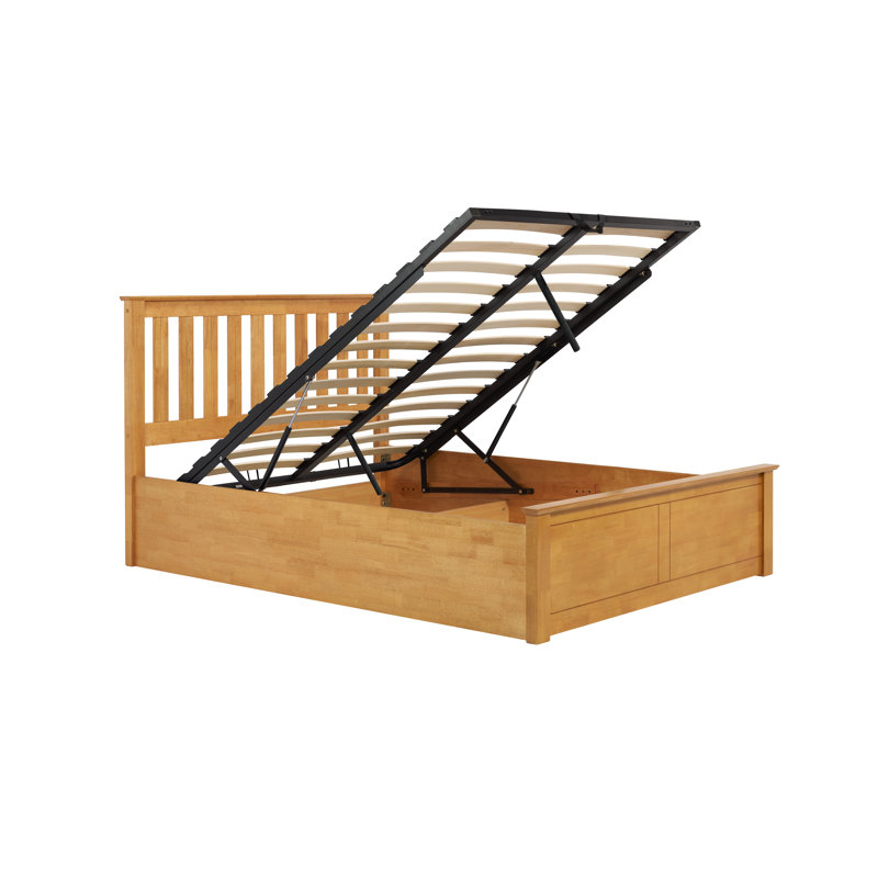 Verona Wooden Ottoman Bed, Small Double (4'), Oak