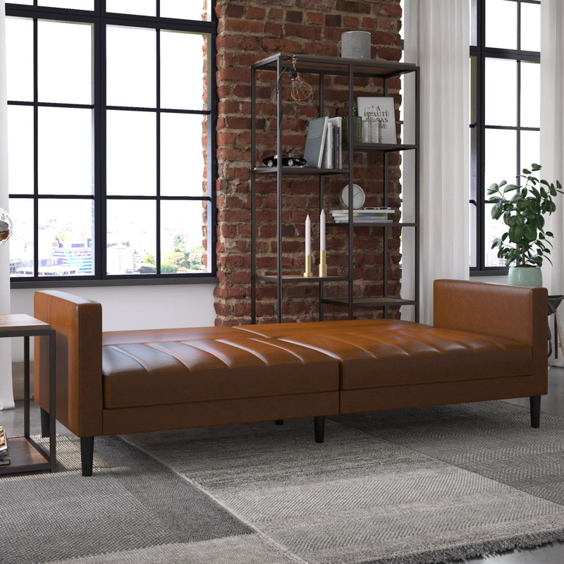 Upminster 3 Seater Faux Leather Sofa, Camel Brown