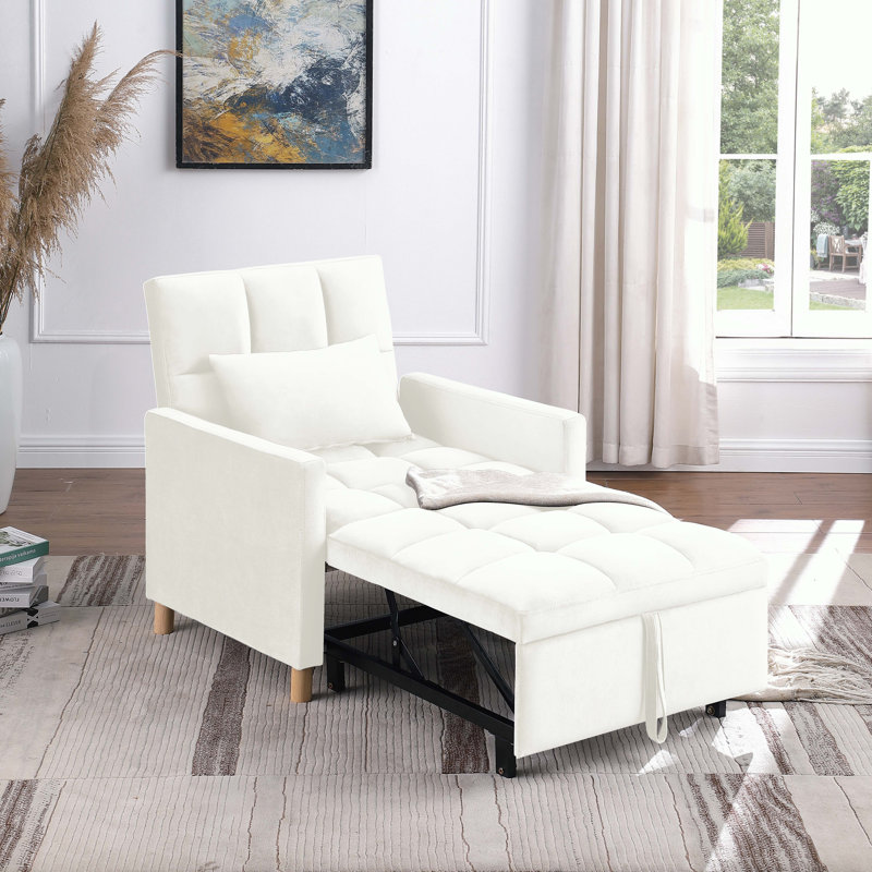 Somdath Sleeper Sofa Chair Bed Multi-Functional Sleeper Chair Upholstered Accent Chair, Beige Duplicate 1