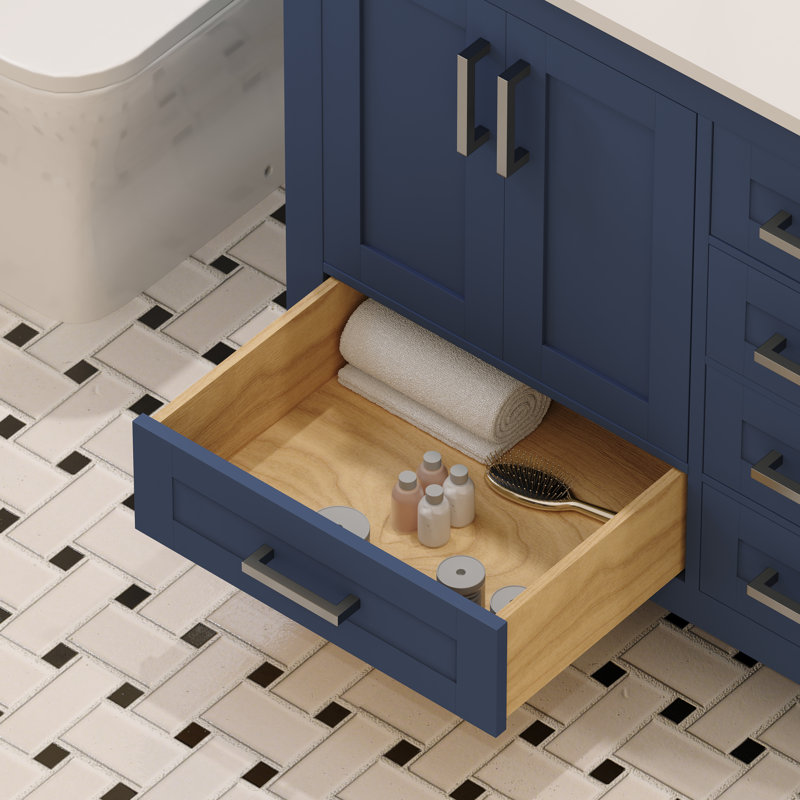 Base de meuble-lavabo simple 35 po Rooh, Bleu marine
